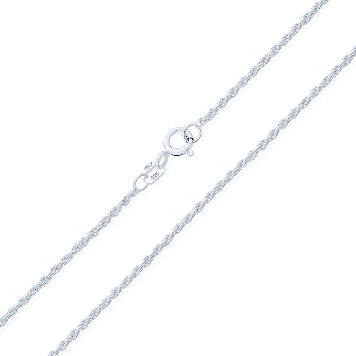Rope Chain 2 MM 030 Gauge Necklace .925 Sterling Silver Made In Italy