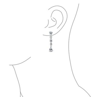Linear Mix- Wedding Prom Dangle Chandelier Earrings Sterling Silver
