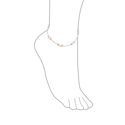 Celestial Moon Stars Anklet Ankle Bracelet .925Sterling Silver