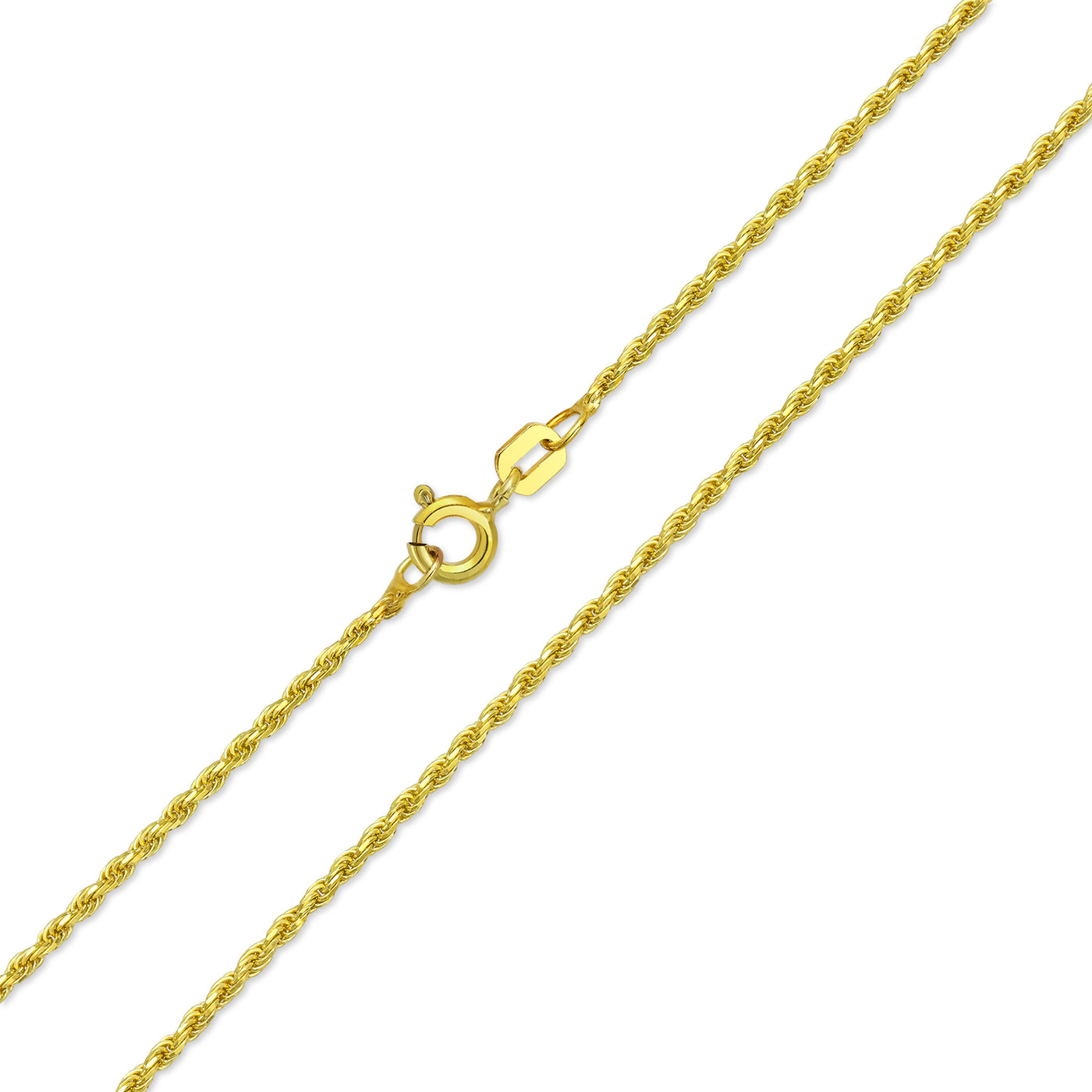 Rope Chain 30 Gauge Necklace Gold Plated .925 Sterling Silver