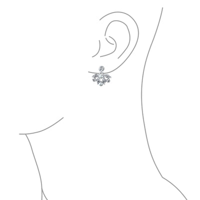 Vintage Bridal Leaf Statement Necklace Earrings Imitation Pearl Set