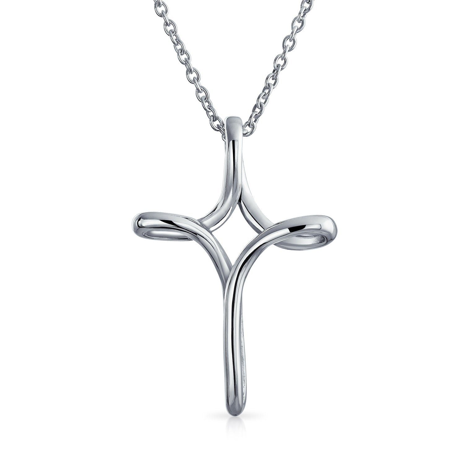 Collar De Cruz Con Nudo Celta - Plata De Ley 925, Cadena De 18 Pulgadas, Para Mujer