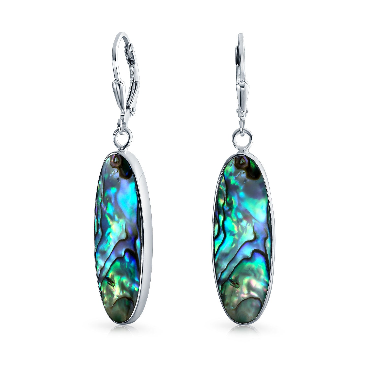 Orecchini pendenti in argento sterling con conchiglia di abalone Orecchini pendenti in argento sterling con conchiglia di abalone