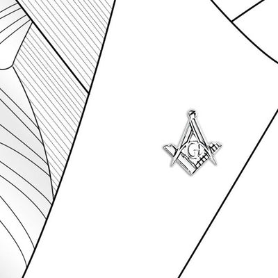 Freemasons Masonic Compass Lapel Pin Apprentice Square Sterling Silver