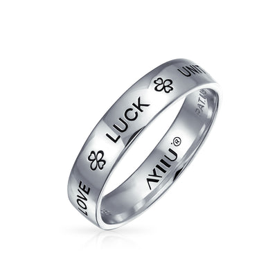 Ayllu Heart Infinity Clover Love Luck Unity Wedding Band Ring Sterling