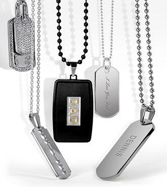 Unbranded Men's Military Dog Tag Pendant Necklace With Faux Leather Cord - Black/Brown