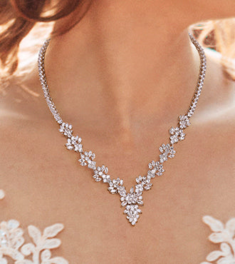Artificial Diamond Like Bridal Jewellery Sets Pakistan in Sterling Silver