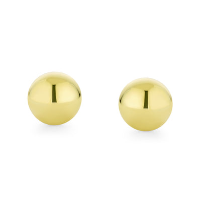 Tiny Mini Half Button Ball Stud Earrings REAL 14K Yellow Gold 4MM