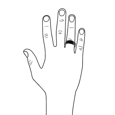 Plain Simple Beveled Edge Black Matte Titanium Wedding Band Ring 8MM Comfort Fit