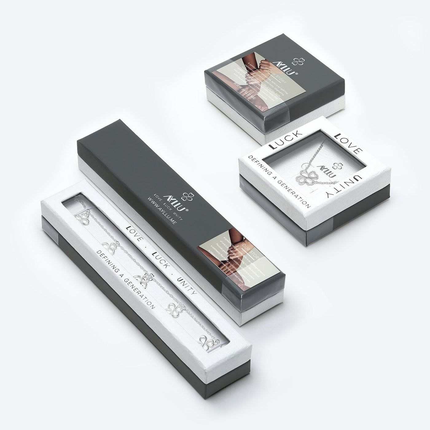 Ayllu Heart Infinity Clover Pendant Necklace Love and Luck