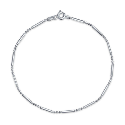 Bar Ball Chain Anklet Charm Hot wife Ankle Bracelet Sterling Silver