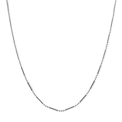Thin 2MM Sterling Silver Bar Dot Dash Pallini Chain Link Necklace Italy Made - Bling Jewelry