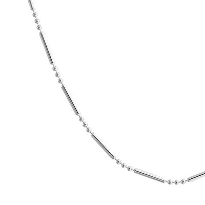 Thin 2MM Sterling Silver Bar Dot Dash Pallini Chain Link Necklace Italy Made - Bling Jewelry