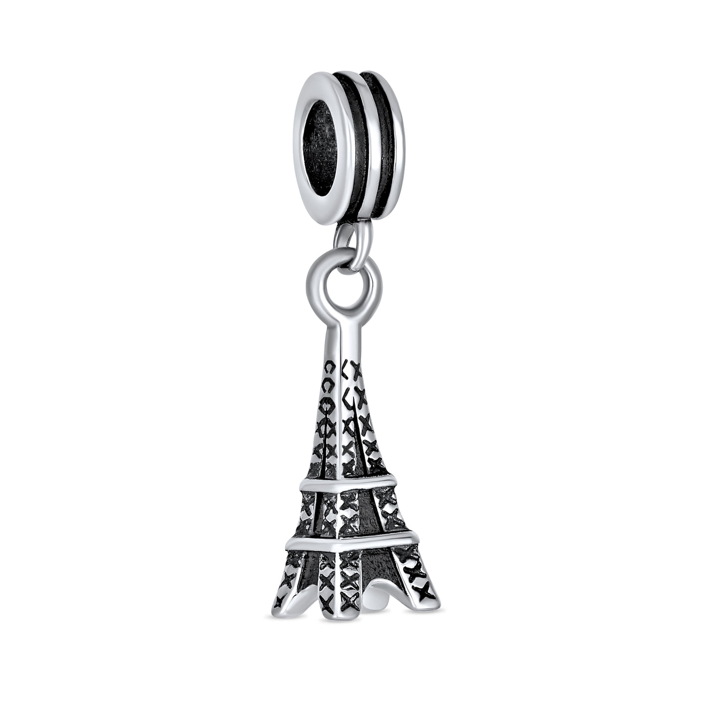 Set of 2 London Travel Suitcase Luggage Paris Eiffel Tower Dangle Charm Bead
