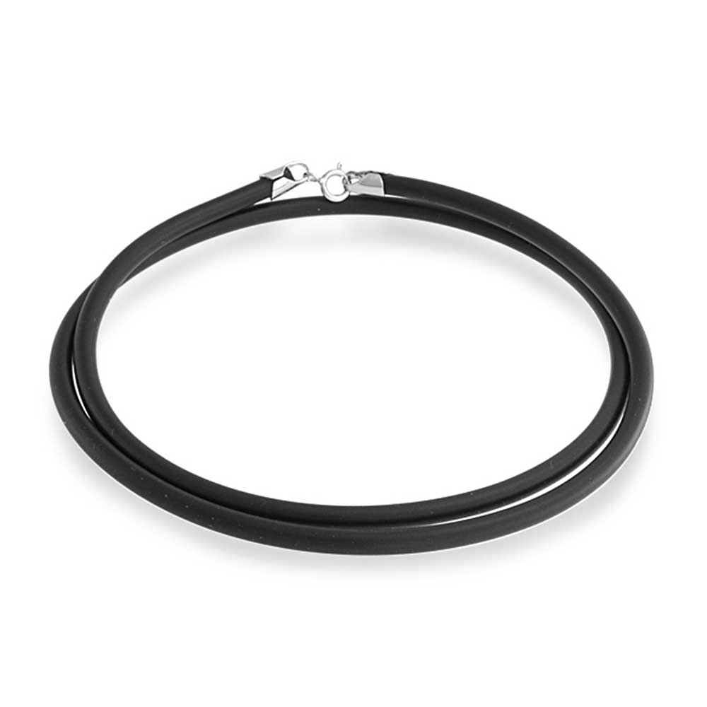 Unisex Simple Black Rubber Cord Necklace for Pendant Cord 14-24"