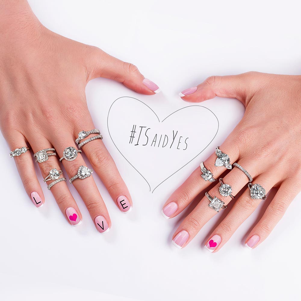 Classic 3CT Heart Shaped Engagement Ring with Pave CZ Band in Sterling Silver