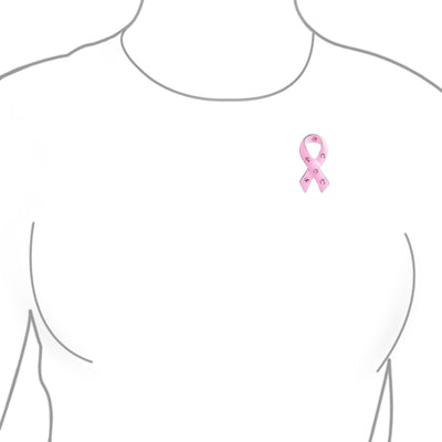 Set of 3 Crystal Ribbon Breast Cancer Survivor Brooch Pin - Bling Jewelry