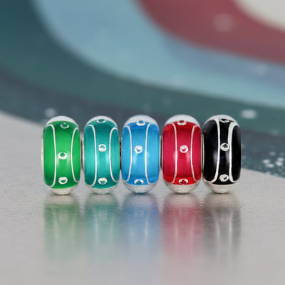 Bundle of 5 Sterling Silver Murano Glass Charm Bead for European Bracelet