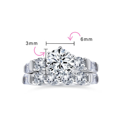 Classic Cathedral Cocktail Statement Ring Baguette CZ Side Stones 2 CT Solitaire