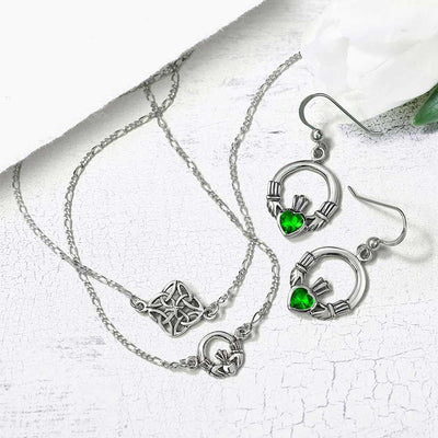 Celtic Knot Triquetra Love Knot Anklet Sterling Silver 9 to 10 In