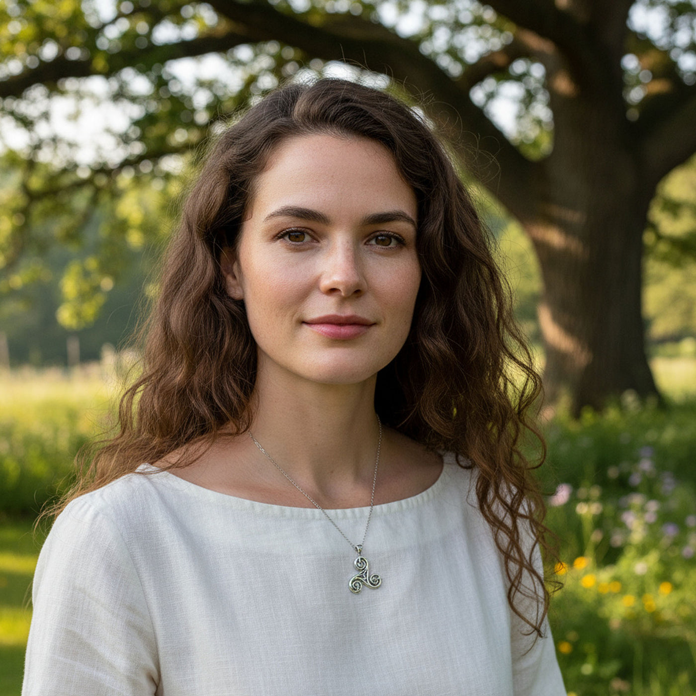 Celtic Triquetra Spiral Knot Triskele Pendant Necklace