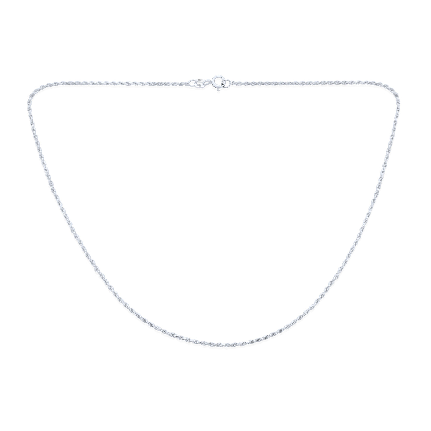 Rope Chain 2 MM 030 Gauge Necklace .925 Sterling Silver Made In Italy