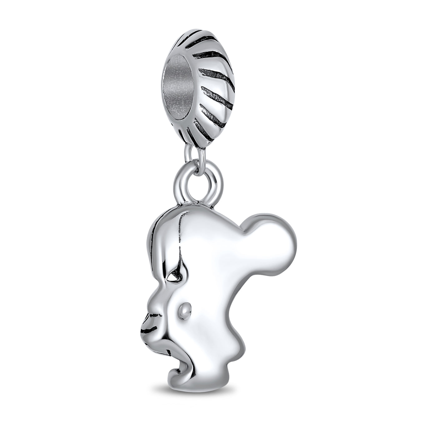 Set of 2 Cheerleader & Soccer Player Dangle Charm Bead Sterling Silver