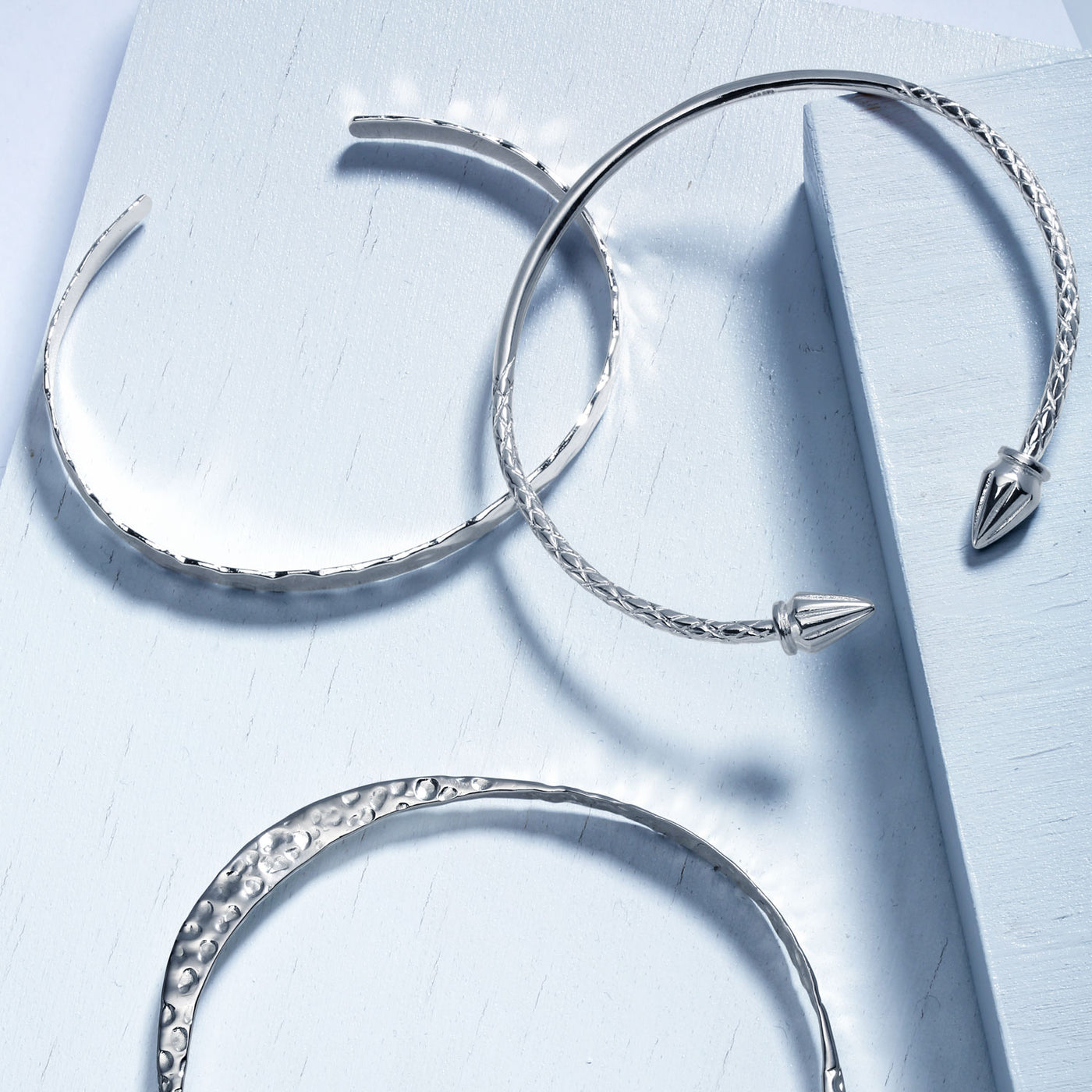 Western Jewelry Stackable Bangle Bracelet, Sterling Silver, Indian Style Tips