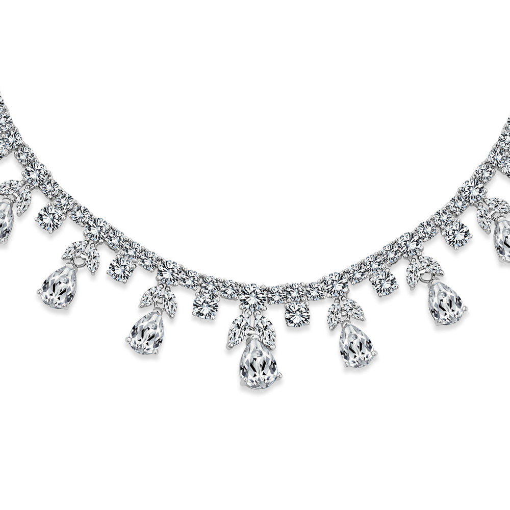 Chunky Bib Statement Necklace Set - African Sparkling Fringe Collar For Women