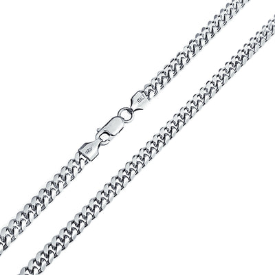 Solid Italy Miami Cuban Chain .925Sterling Silver Necklace 5MM 18-30"