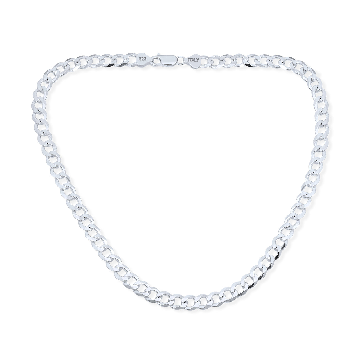 Solid Curb Cuban Chain 180 Gauge 7MM Necklace Sterling Silver 16-30"