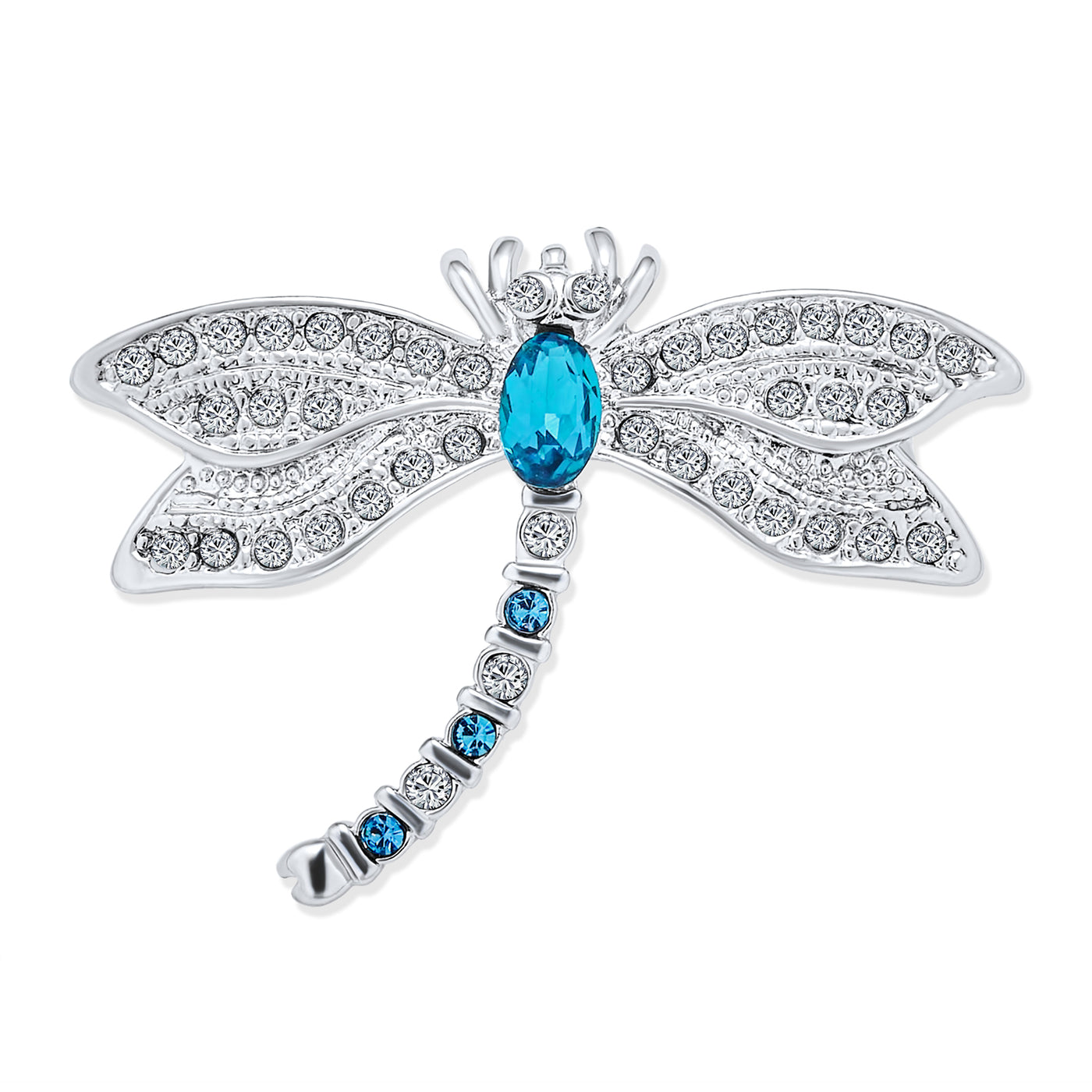 Garden Butterfly Dragonfly Brooch Pin CZ Blue Imitation Sapphire