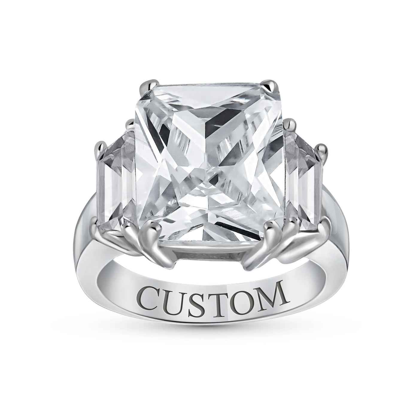 Art Deco 8CTW CZ Rectangle Statement Engagement Ring