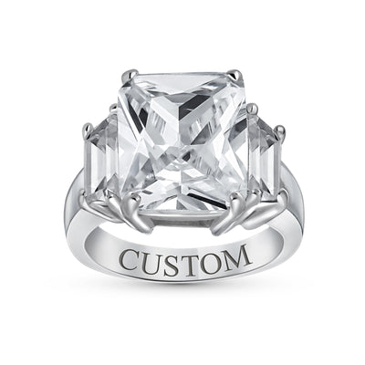 Art Deco 8CTW CZ Rectangle Statement Engagement Ring