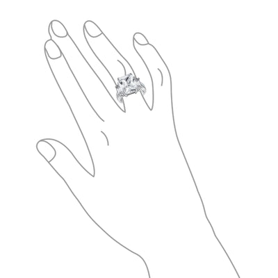 Art Deco 8CTW CZ Rectangle Statement Engagement Ring