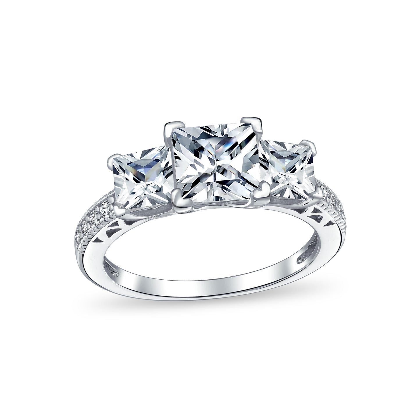 Art Deco 3CT Square Princess Cut Cocktail Statement Ring