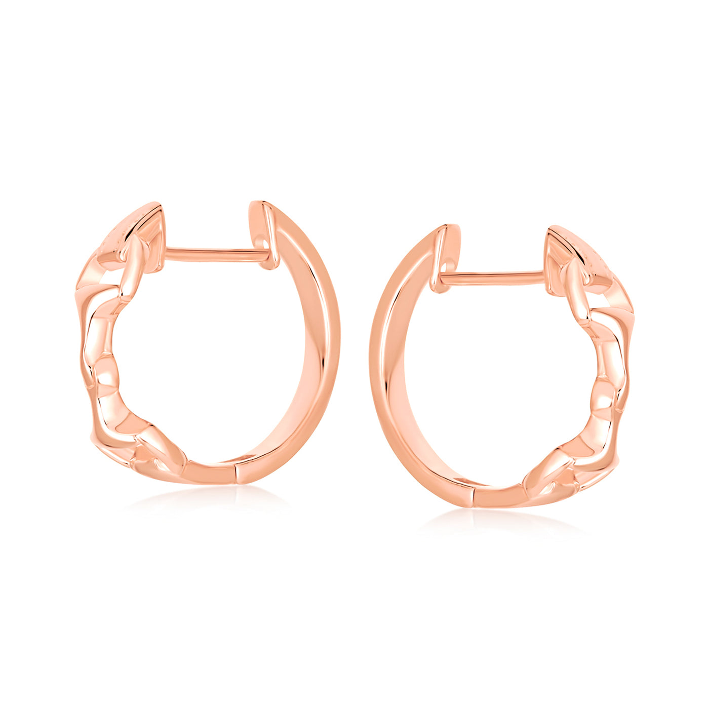 Horseshoe Pendant Necklace & Snaffle Bit Hoop Earrings Set Rose Gold Plated