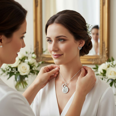 Round Inspirational Saying Quote CZ Horseshoe Necklace & Stud Earrings Set