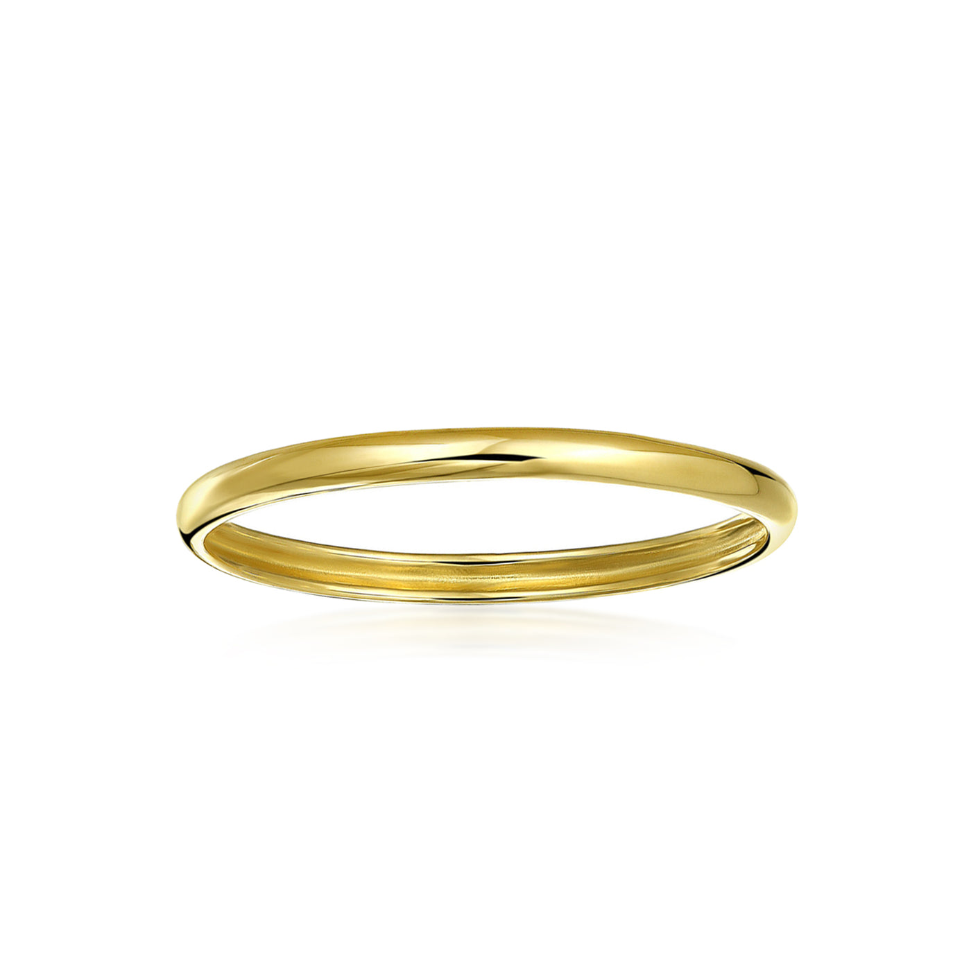 Thin Stackable Mid Finger Real 14K Yellow Gold Wedding Band Ring 1MM