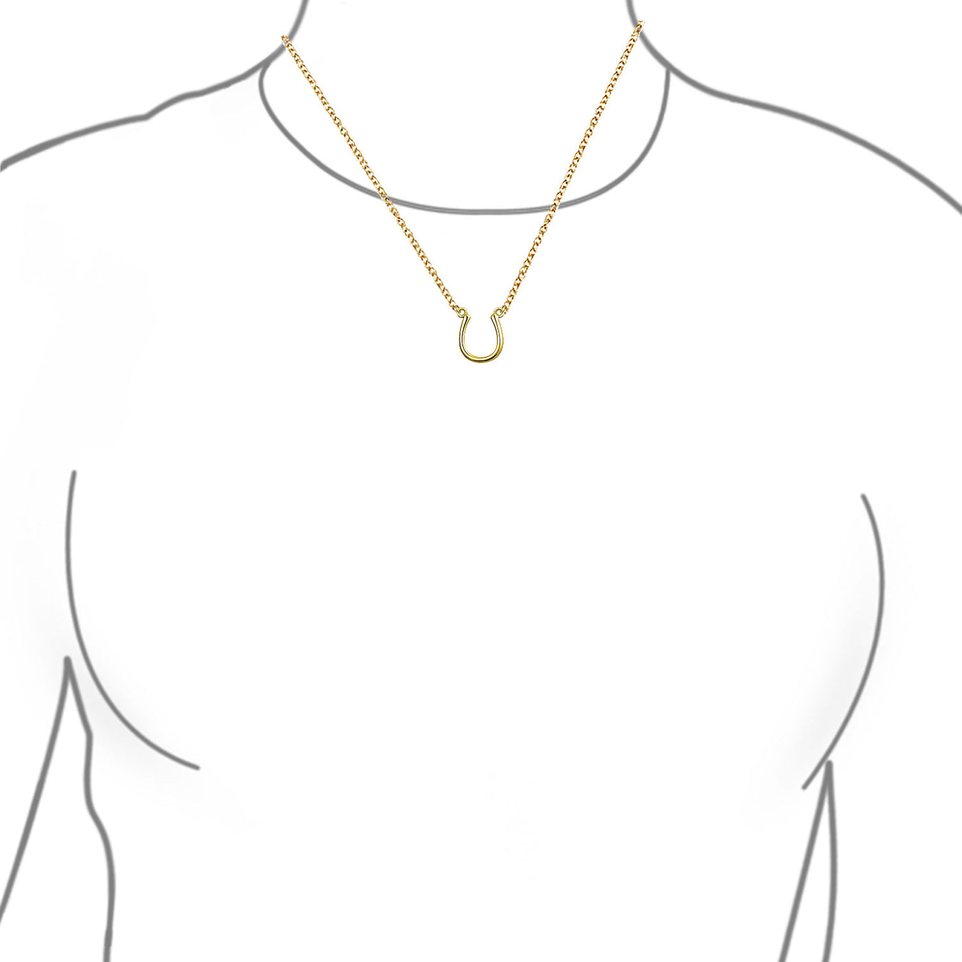 Horseshoe Pendant Necklace & Snaffle Bit Hoop Earrings Set Rose Gold Plated