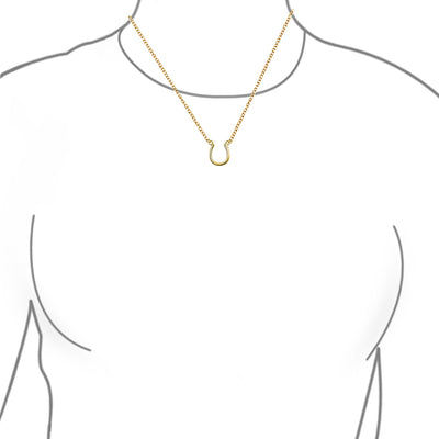 Horseshoe Pendant Necklace & Snaffle Bit Hoop Earrings Set Rose Gold Plated