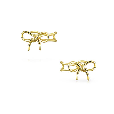 Bow Cartilage Ear Cuff Clip Earring Gold Plated Sterling Silver