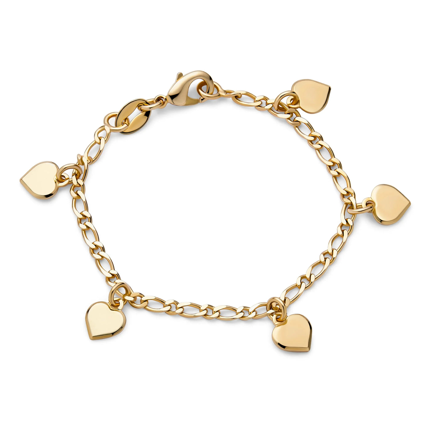 Tiny Simple Dangling Hearts Charm Bracelet For Small Wrists Inch