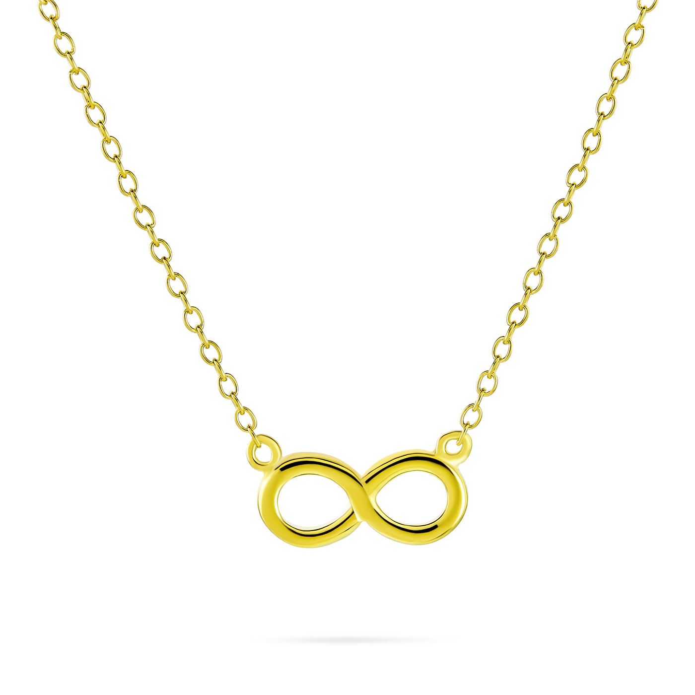 Infinity Pendant Figure Eight Gold Plated Sterling Silver Necklace