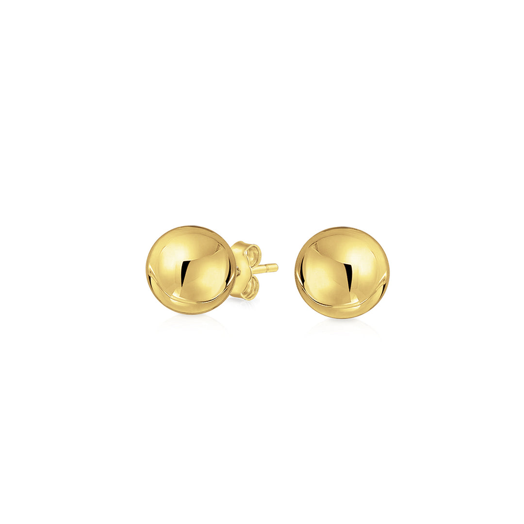 Delicate 14K Gold Drop Ball Earrings Tiny Hollow Cartilage Studs