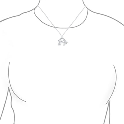 Pave CZ Horse Pendant Necklace with Horseshoe Western Jewelry in Sterling Silver - Bling Jewelry