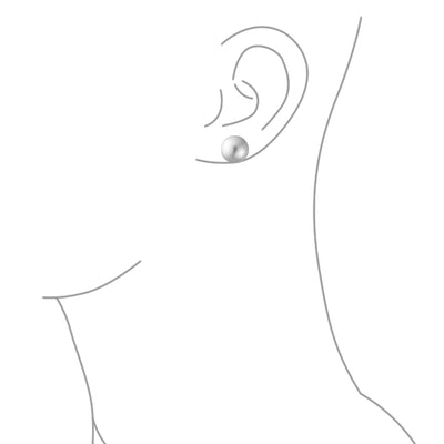 Classic Light Grey Simulated Pearl Drop Ball Earrings in  Sterling Silver