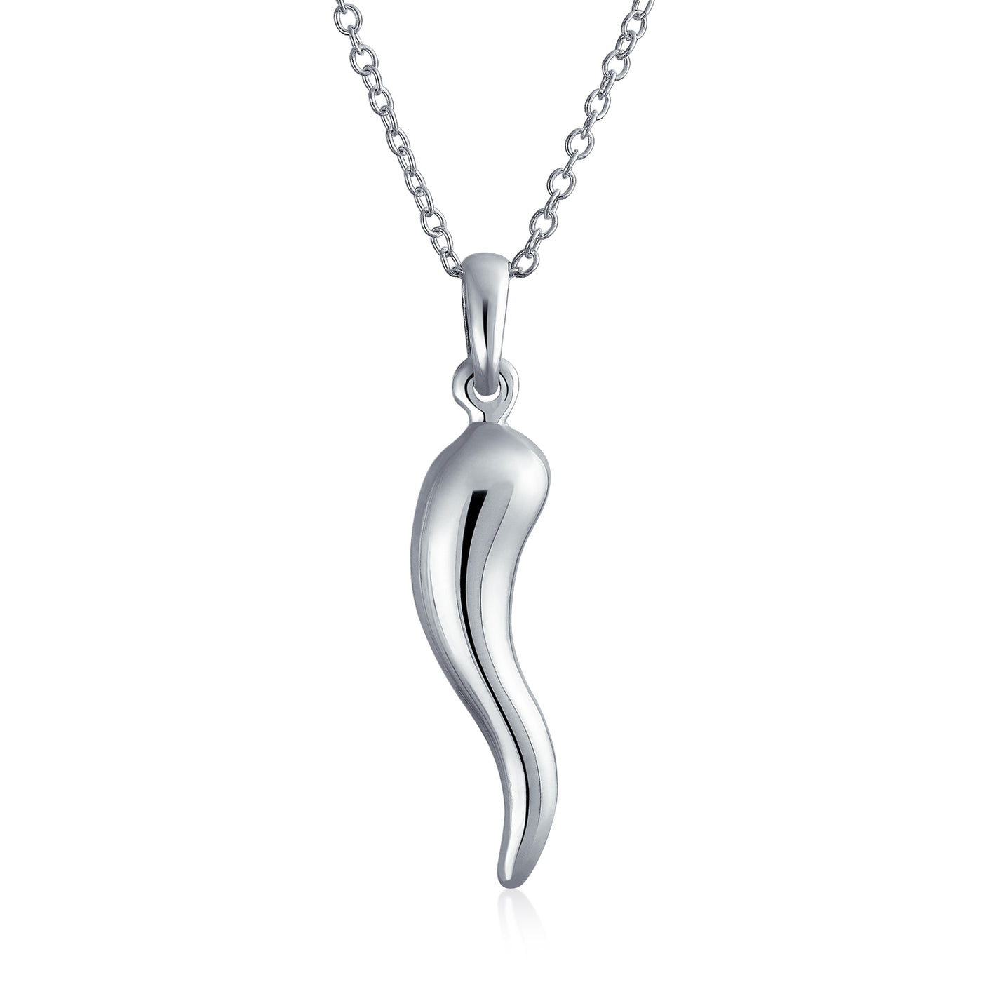 Italian Horn Corno Evil Eye Charm Pendant Chain Necklace in Sterling Silver  : Amazon.in: Jewellery