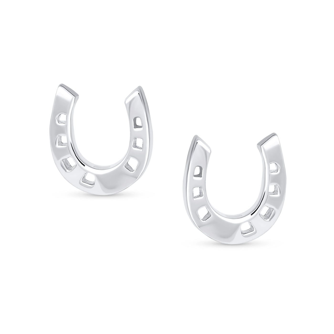 Round Inspirational Saying Quote CZ Horseshoe Necklace & Stud Earrings Set