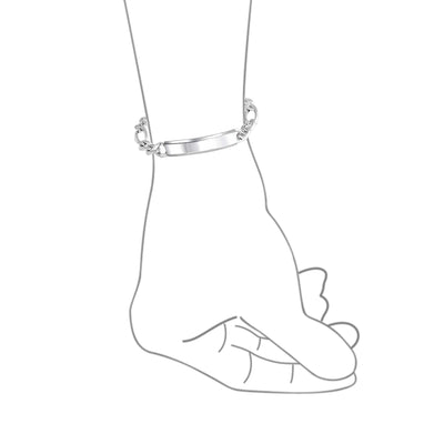 200 Gauge 8MM Heavy Sterling Silver Men's Figaro ID Bracelet - Bling Jewelry